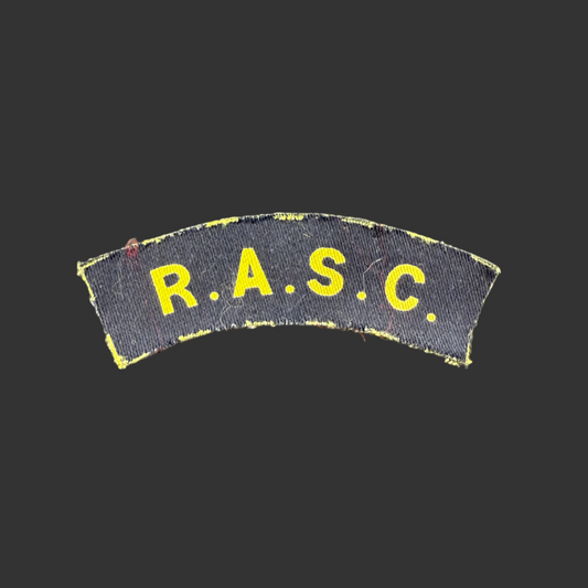 British WWII - Royal Army Service Corps  - Printed Canvas Shoulder Title