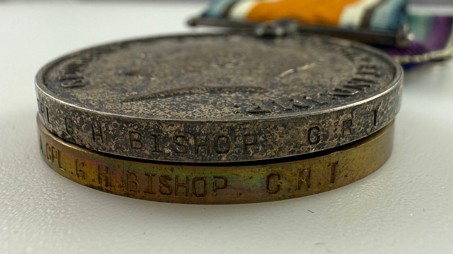 WWI Medal Pair to 3rd Canadian Railway Troops - Bishop