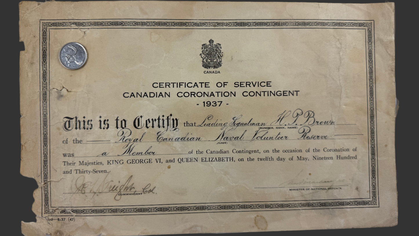 WWII - Canadian - Royal Canadian Naval Volunteer Reserve - Long Service Medal Group - Brown