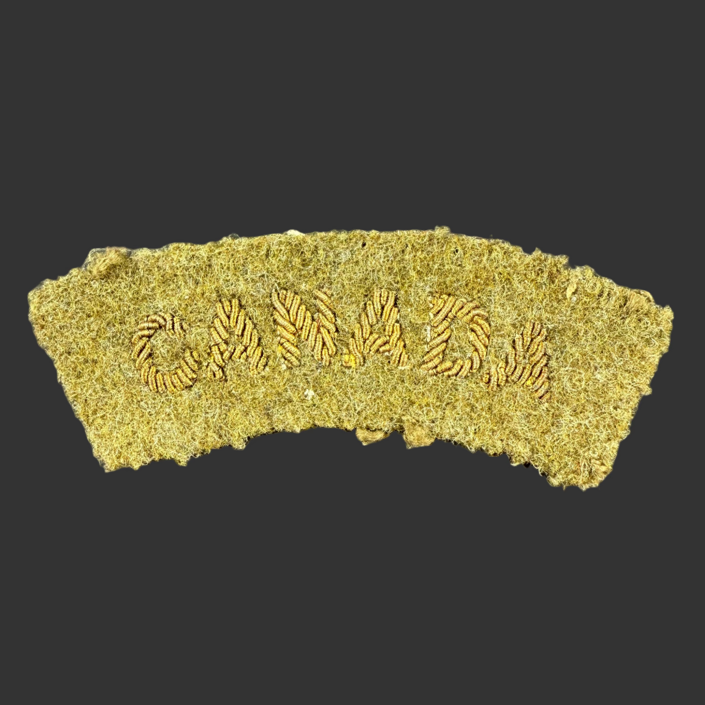 Canadian WWII - Canada Nationality Shoulder Title - Bullion Officers'