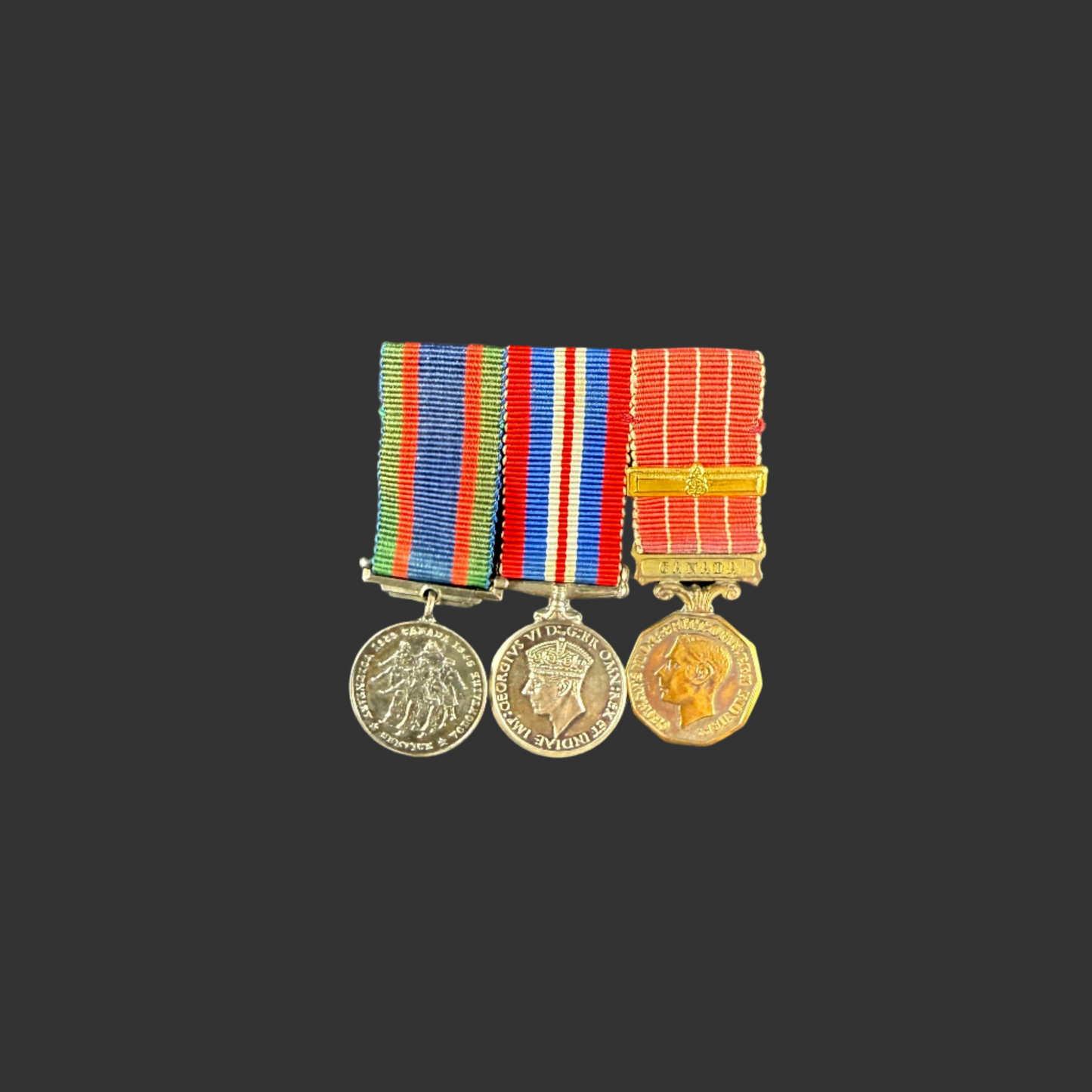 Canadian - WWII - Long Service Medal Group - Canadian Forces Decoration (Geo VI) - Period Miniatures