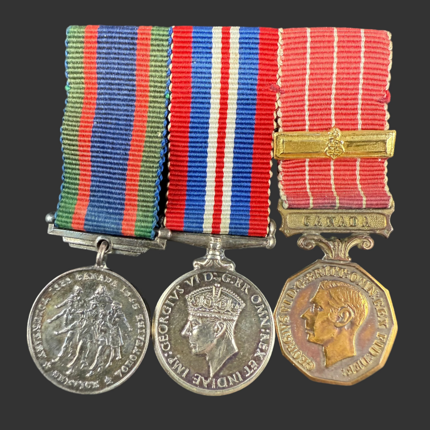 Canadian - WWII - Long Service Medal Group - Canadian Forces Decoration (Geo VI) - Period Miniatures
