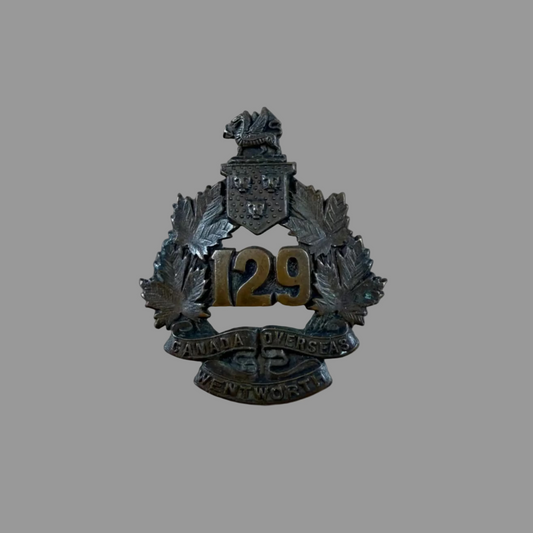 Canadian - WWI - CEF Collar Badge - 129th Canadian Infantry Battalion (Wentworth)