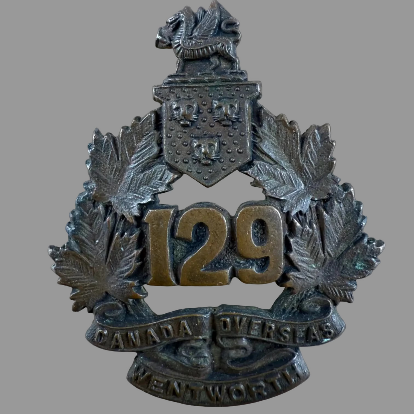 Canadian - WWI - CEF Collar Badge - 129th Canadian Infantry Battalion (Wentworth)