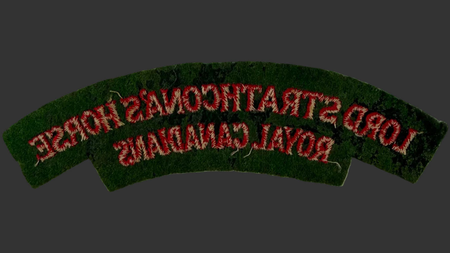 Canadian - WWII - Lord Strathcona's Horse (Royal Canadians) Starch Back Shoulder Title