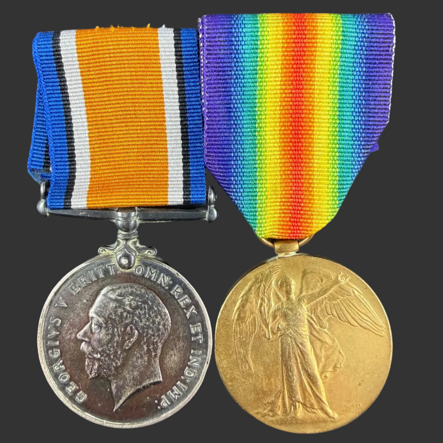 Canadian - WWI - Medal Pair to 87th Canadian Infantry Battalion (Canadian Grenadier Guards) - WIA - Cedar