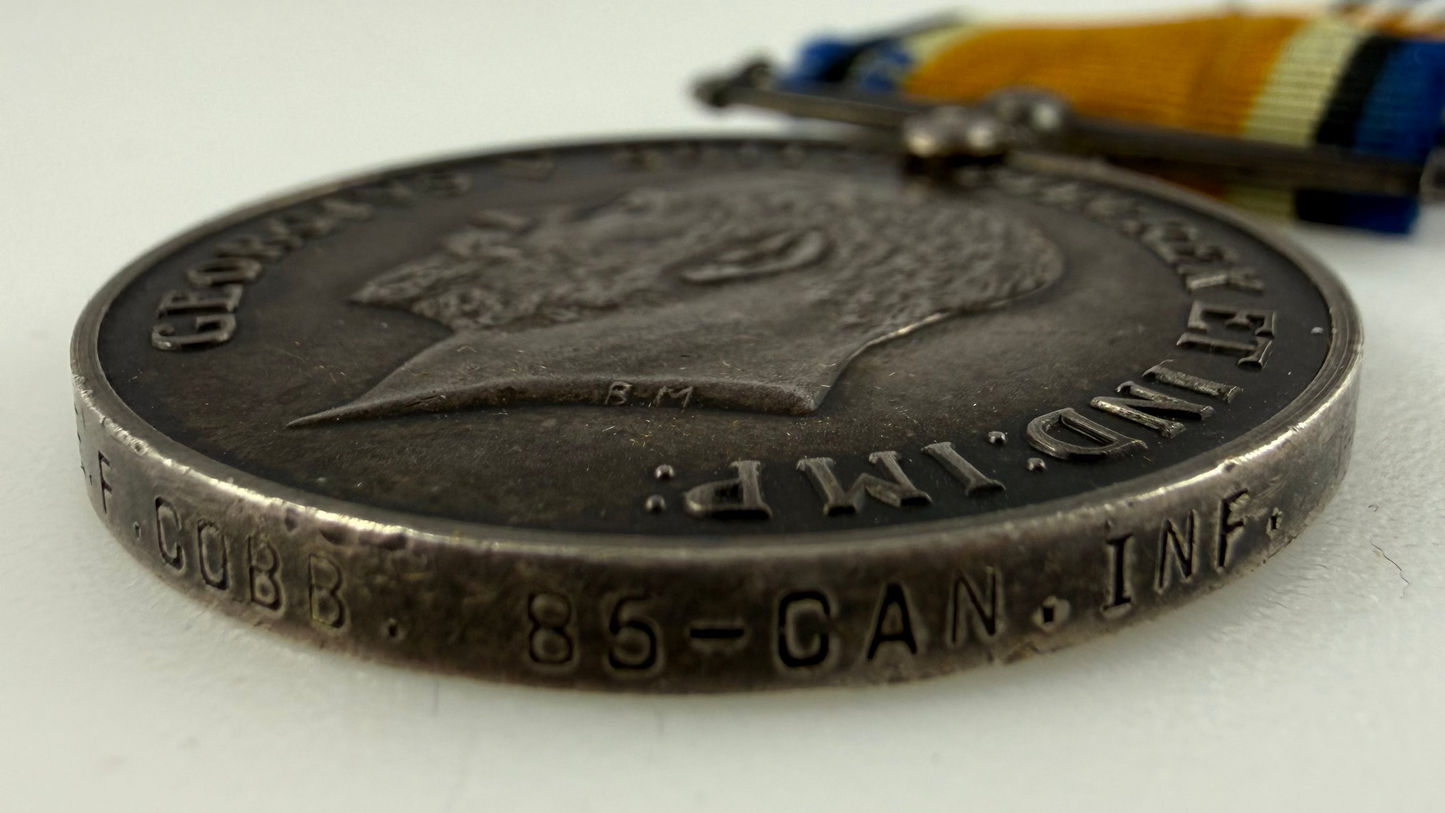 Canadian - WWI - Medal Pair to 85th Canadian Infantry Battalion - Cobb