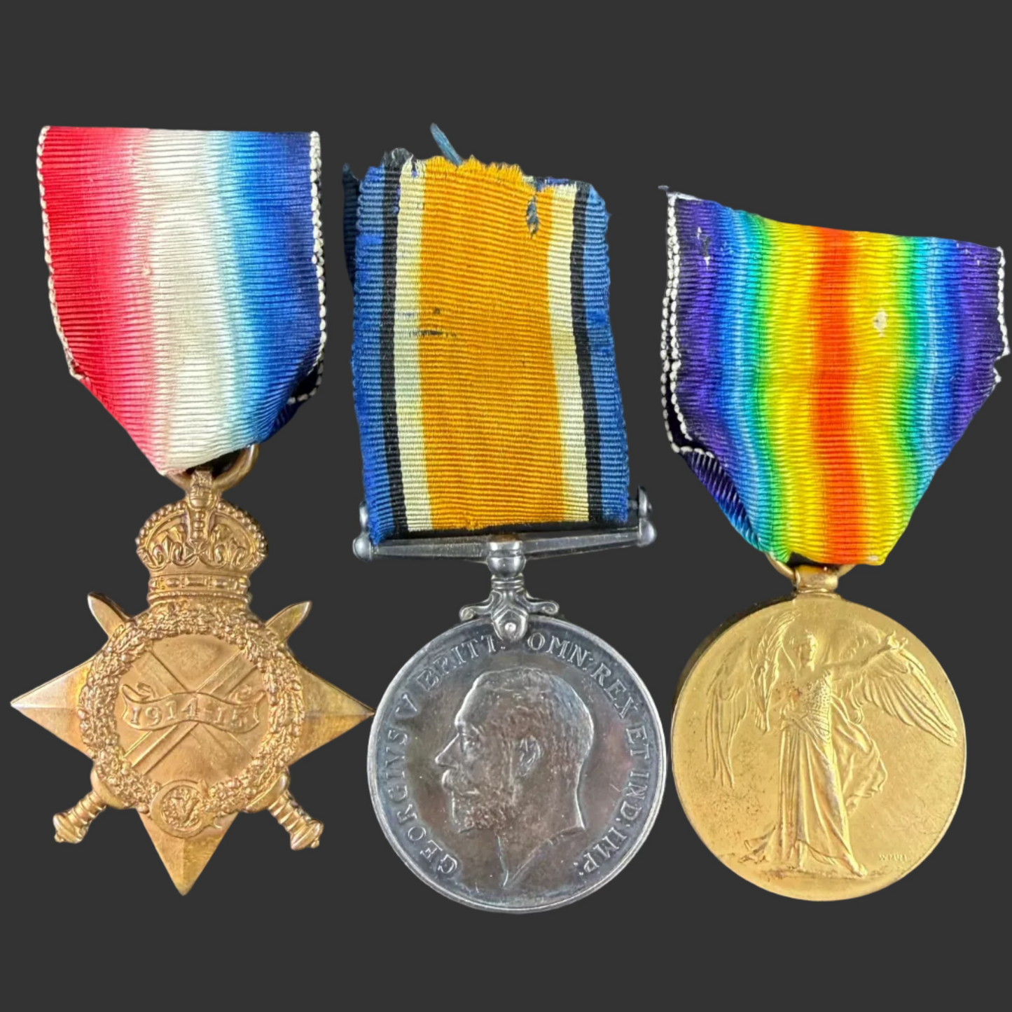 Canadian - WWI - 1914-15 Medal Trio to 13th/14th Canadian Infantry Battalion - WIA - York