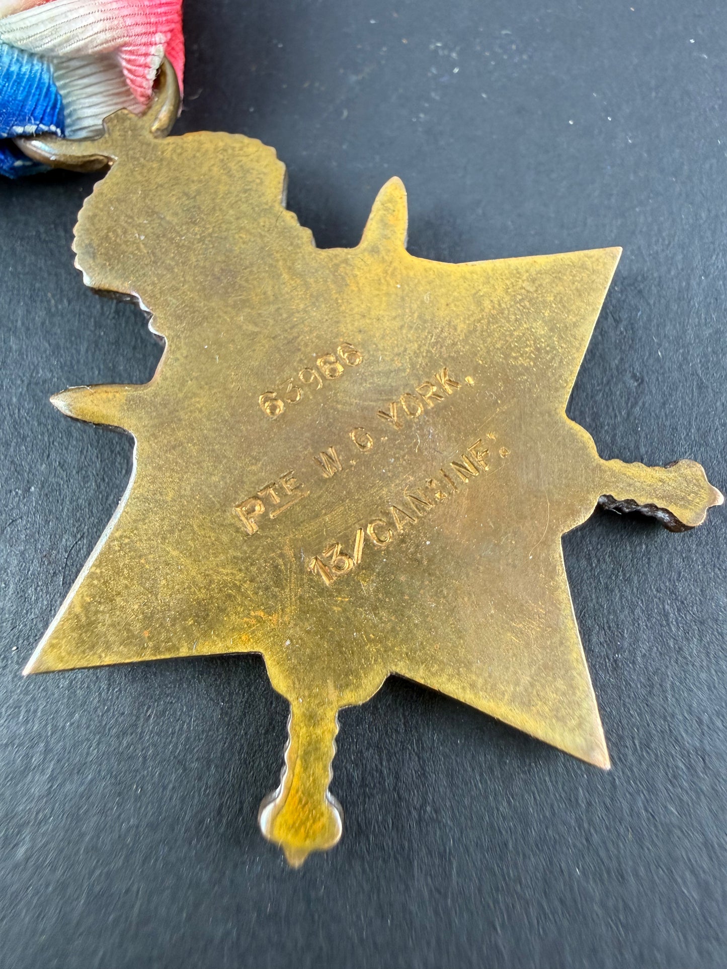 Canadian - WWI - 1914-15 Medal Trio to 13th/14th Canadian Infantry Battalion - WIA - York