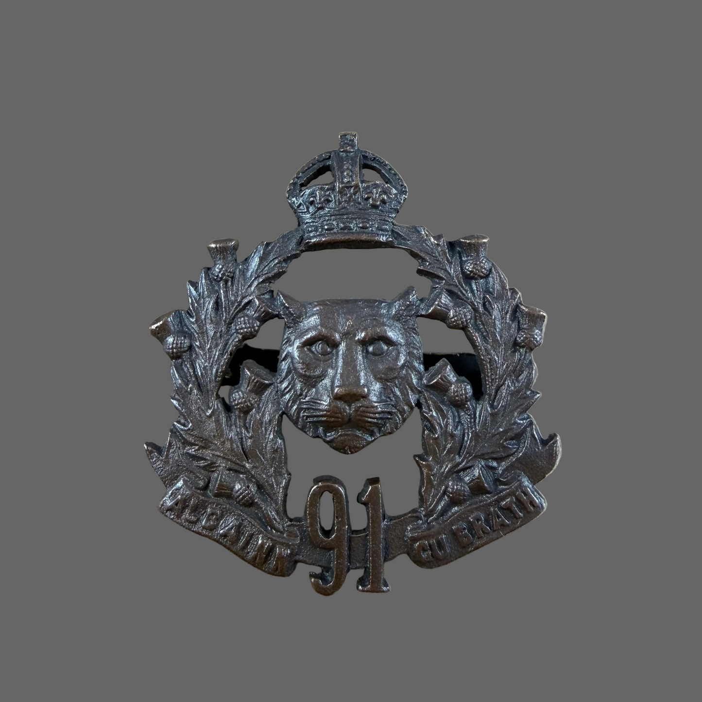 Canadian - Pre-WWI - 91st Regiment Canadian Highlanders Officers Cap Badge - OSD