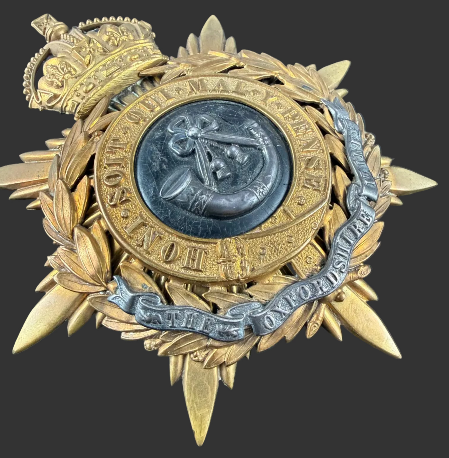 British - Pre-WWI - Oxfordshire Light Infantry - Officers Home Service Helmet Plate