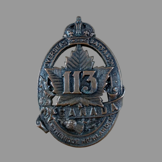 Canadian - WWI - 113th Canadian Infantry Battalion (Lethbridge HIghlanders) Cap Badge