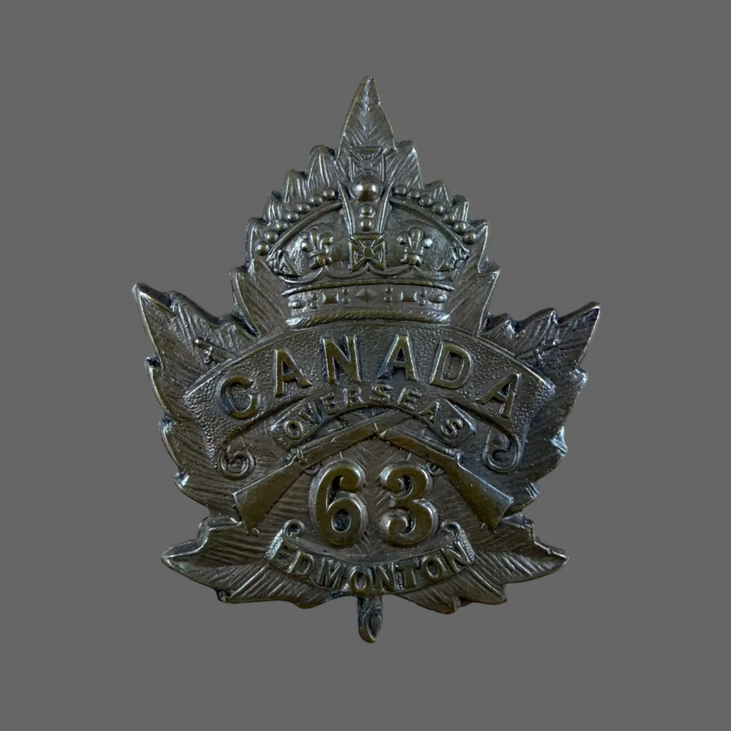 Canadian - WWI - 63rd Canadian Infantry Battalion (Edmonton) Cap Badge