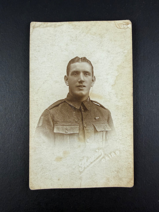 British - WWI - BEF Photo Postcard - Rifle Regiment - MM Recipient - Cairo