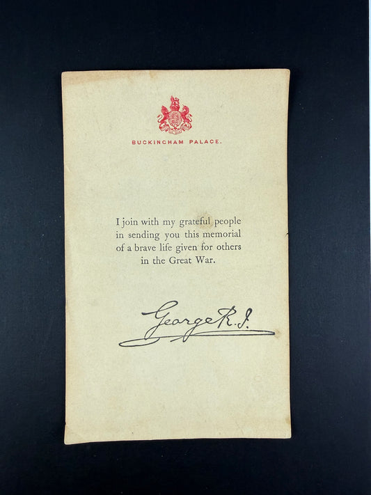 Canadian/British Commonwealth - WWI - Memorial Plaque Document