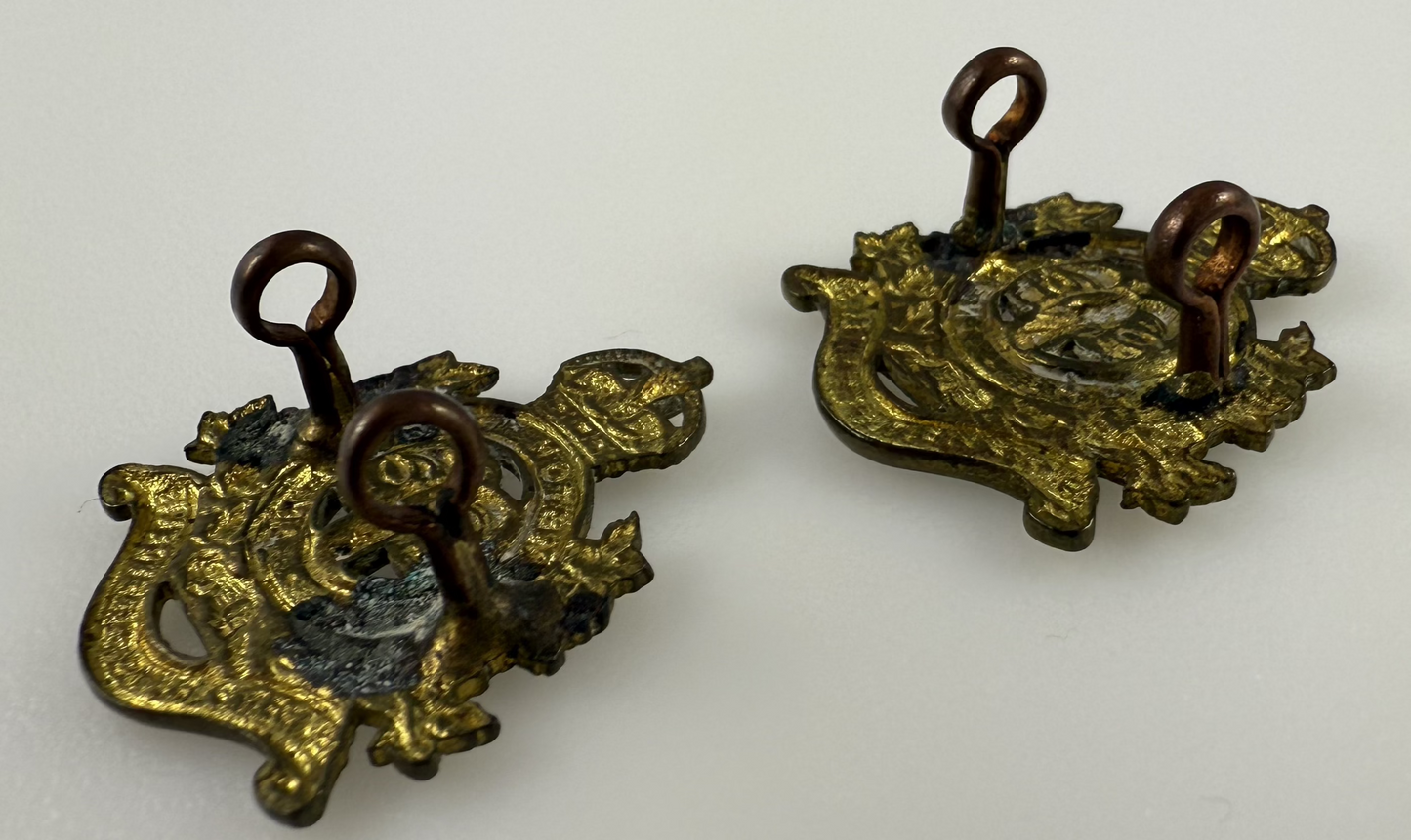 Post WWI - Lambton Regiment Collar Badge Pair