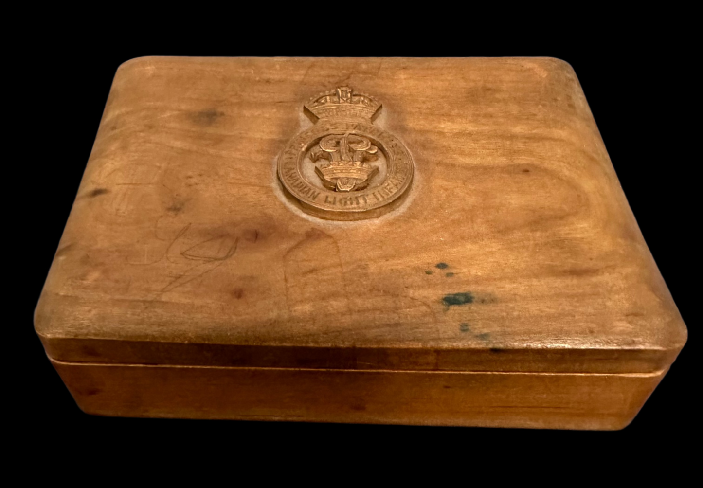 Princess Patricia’s Canadian Light Infantry Hand Carved Wooden Box