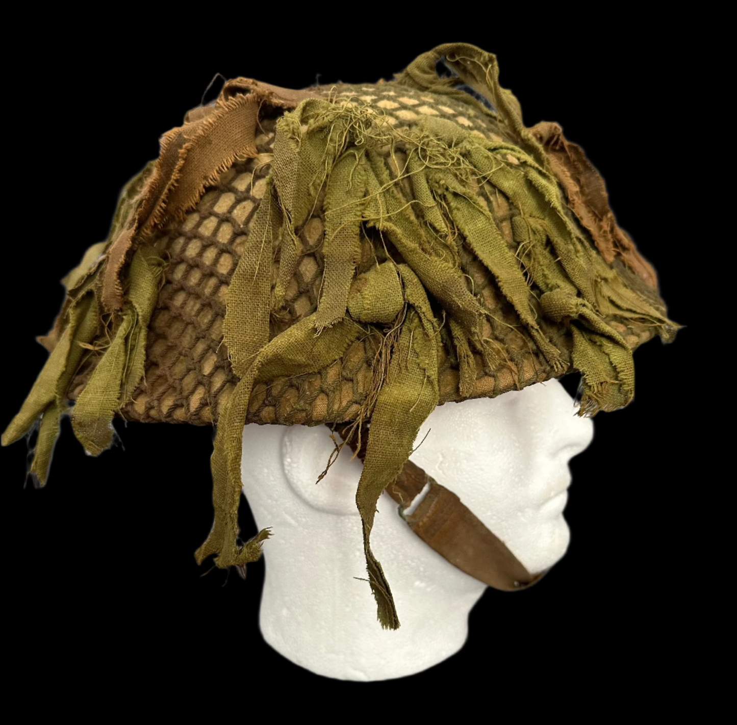 WWII Canadian Helmet with camouflage cover and scrim