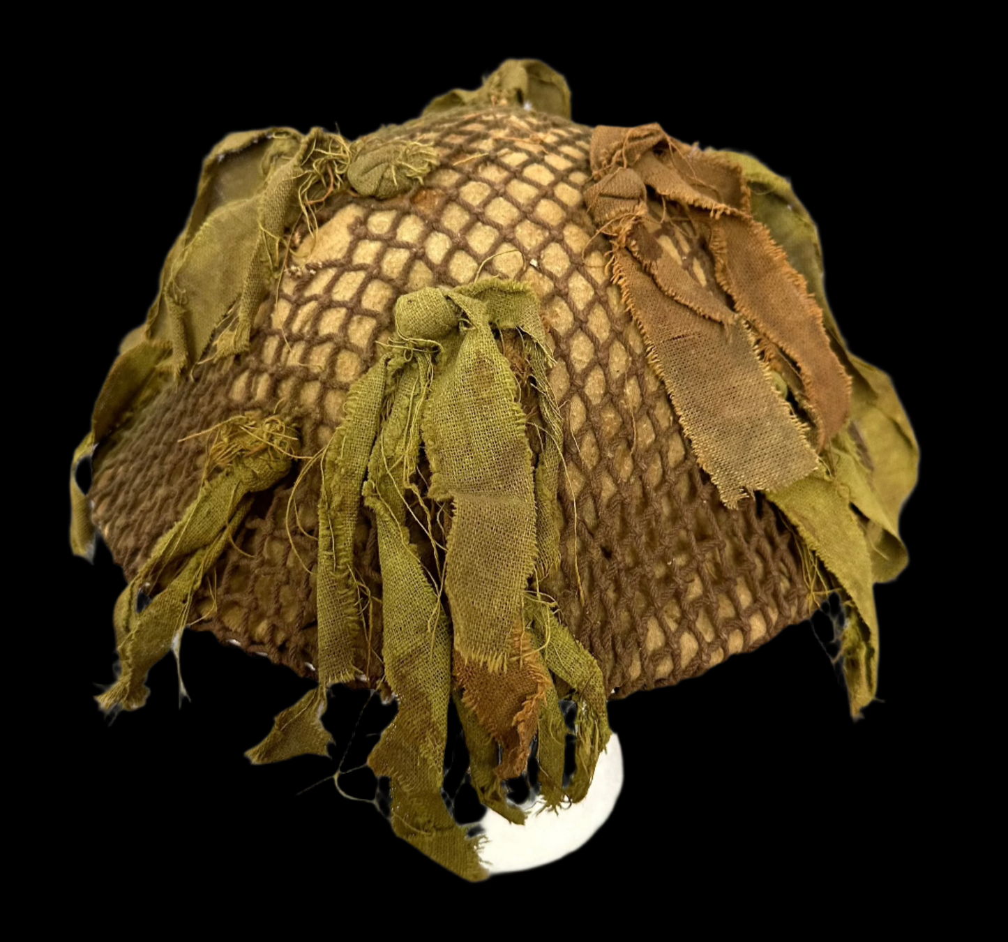 WWII Canadian Helmet with camouflage cover and scrim