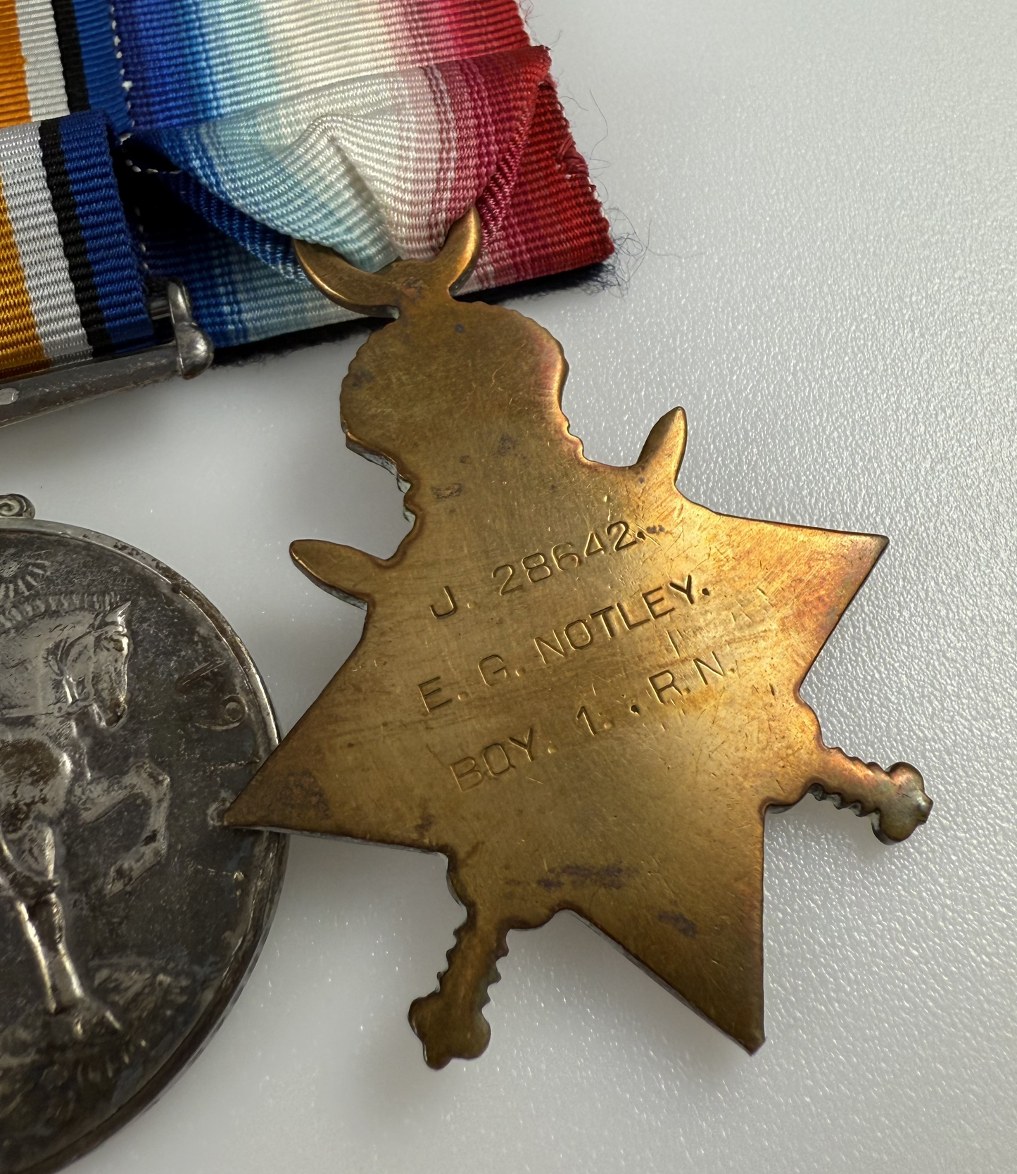 WWI/WWII British Long Service Medal Group - Royal Navy - Notley - Casualty