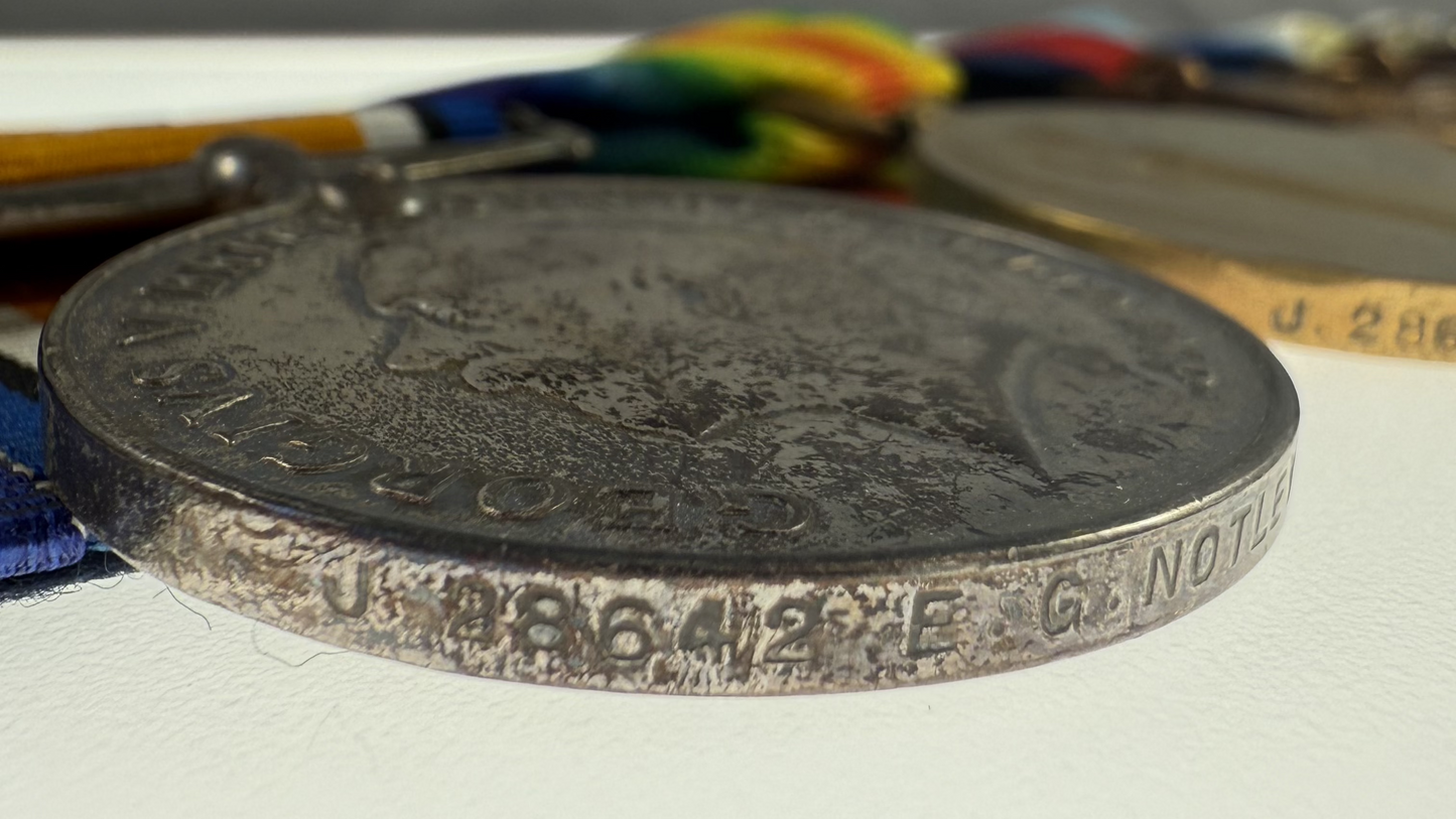 WWI/WWII British Long Service Medal Group - Royal Navy - Notley - Casualty