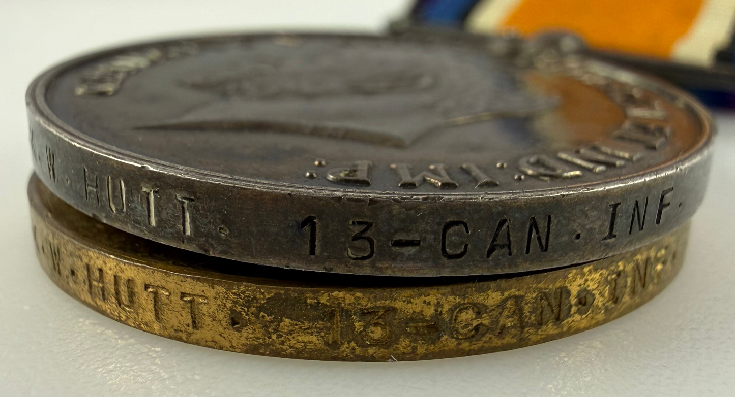 Canadian - WWI - Medal Pair to 13th Canadian Infantry Battalion (Royal Highlanders of Canada) - Hutt