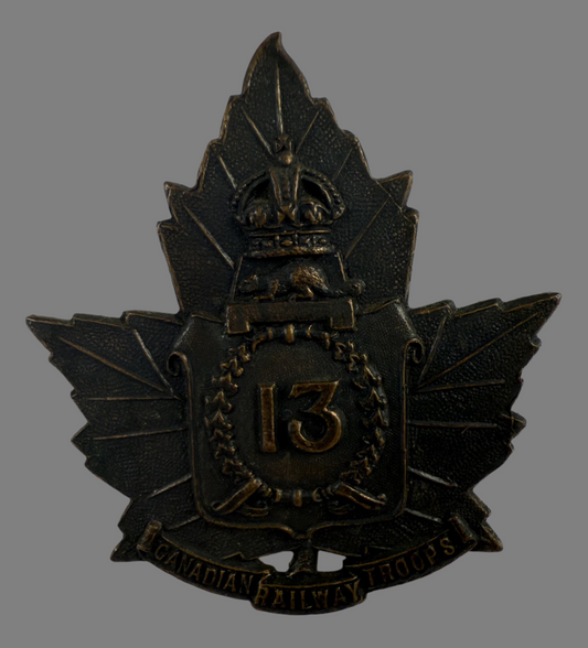 Canadian WWI - 13th Canadian Railway Troops Cap Badge