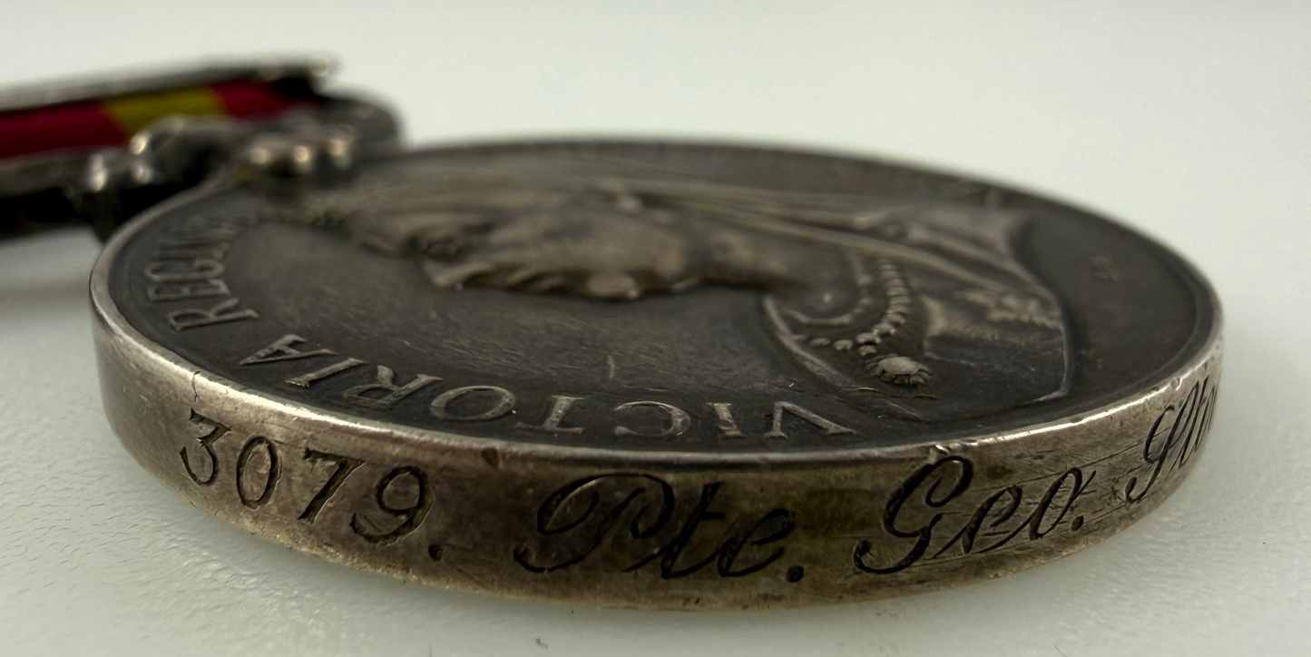 British - Pre-WWI -  India Medal 1895 - Middlesex Regiment - Stocks