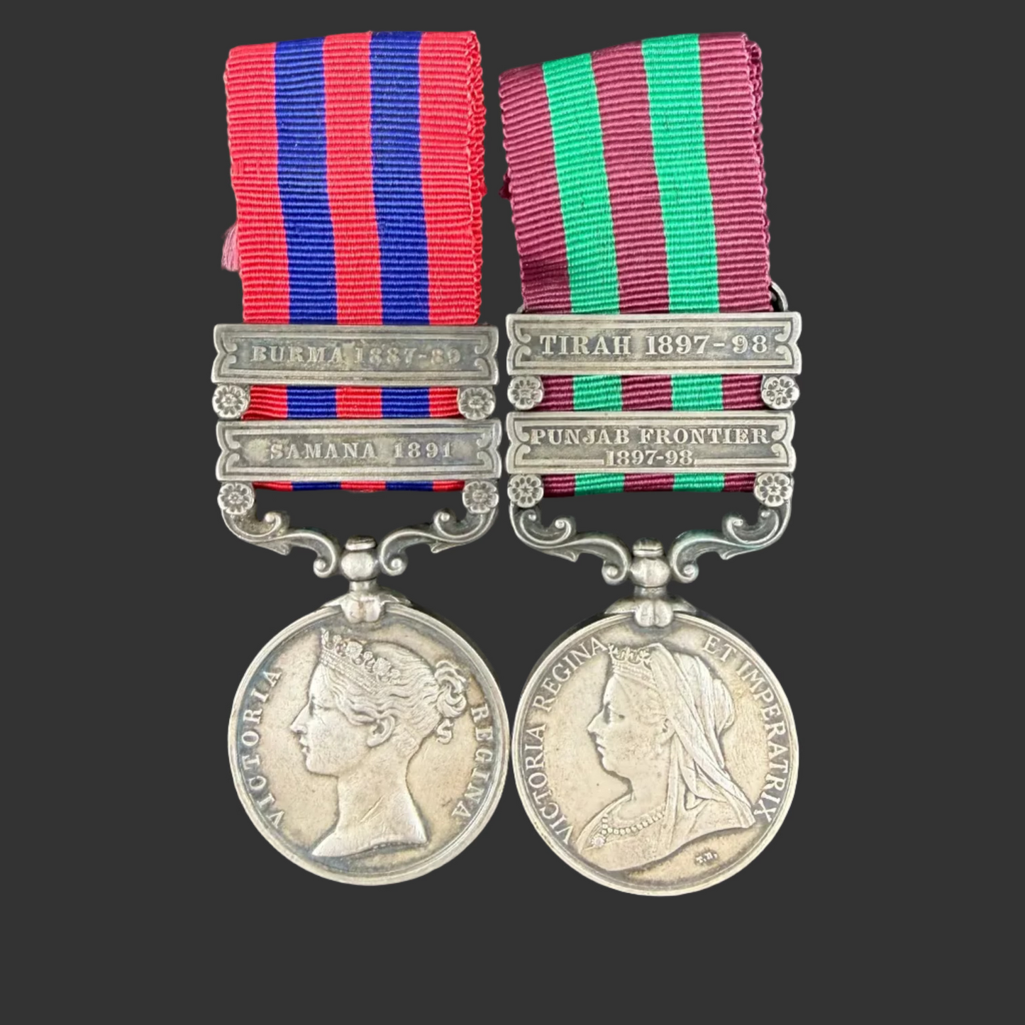 British - Pre-WWI - Medal Pair - Indian General Service Medal 1854, India Medal 1895 - 19th Bengal Lancers (Fane's Horse)