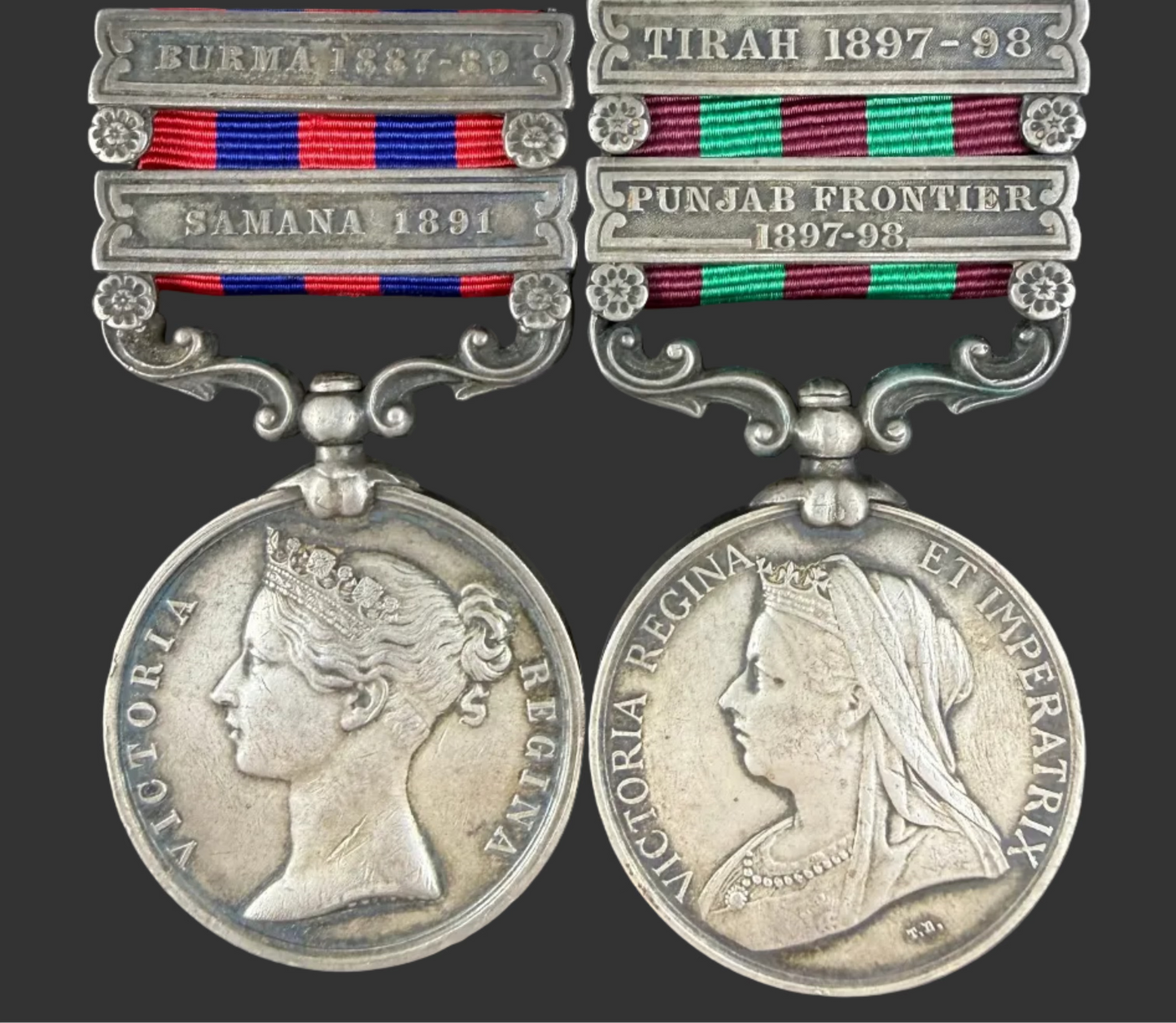 British - Pre-WWI - Medal Pair - Indian General Service Medal 1854, India Medal 1895 - 19th Bengal Lancers (Fane's Horse)