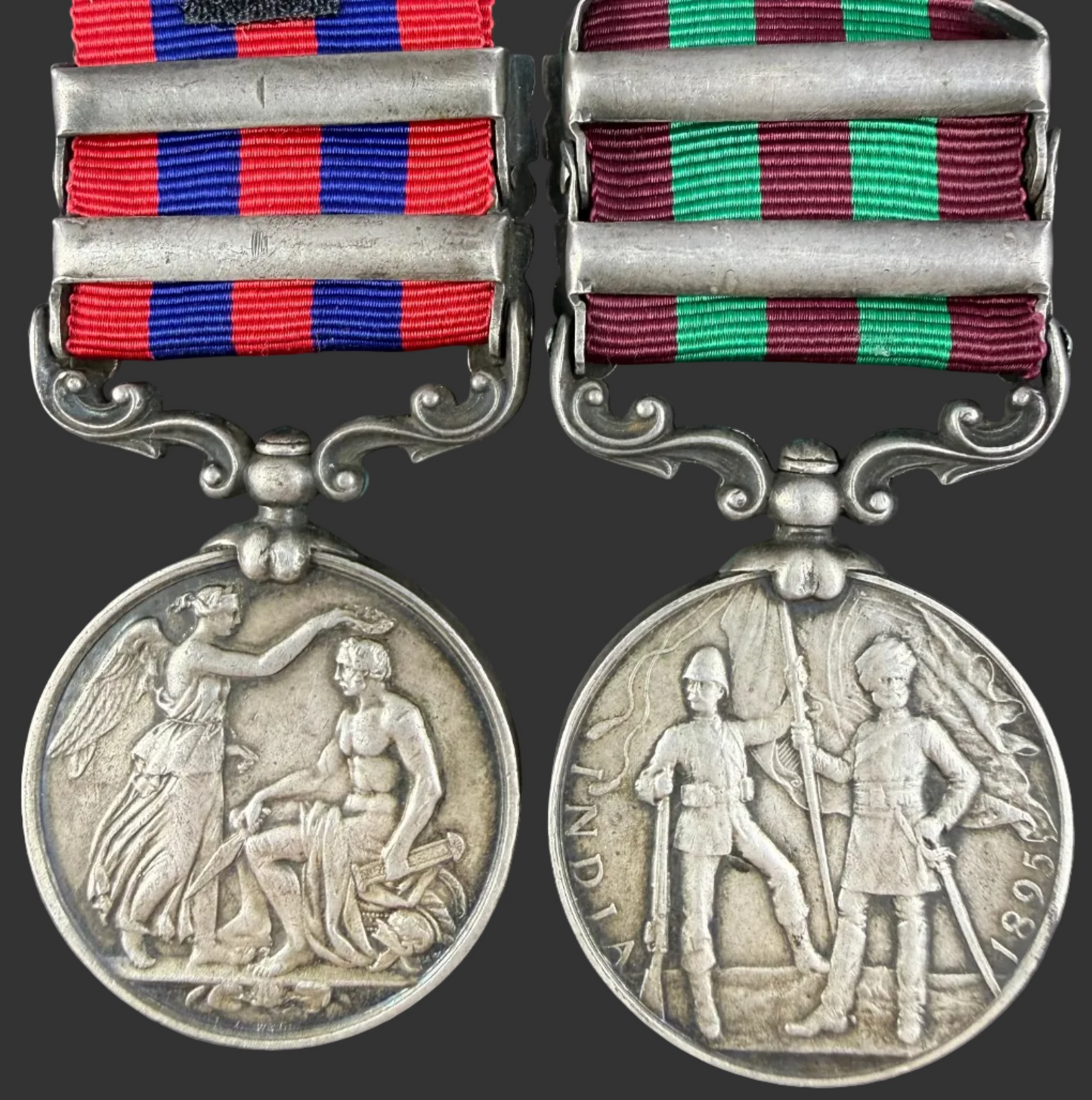 British - Pre-WWI - Medal Pair - Indian General Service Medal 1854, India Medal 1895 - 19th Bengal Lancers (Fane's Horse)