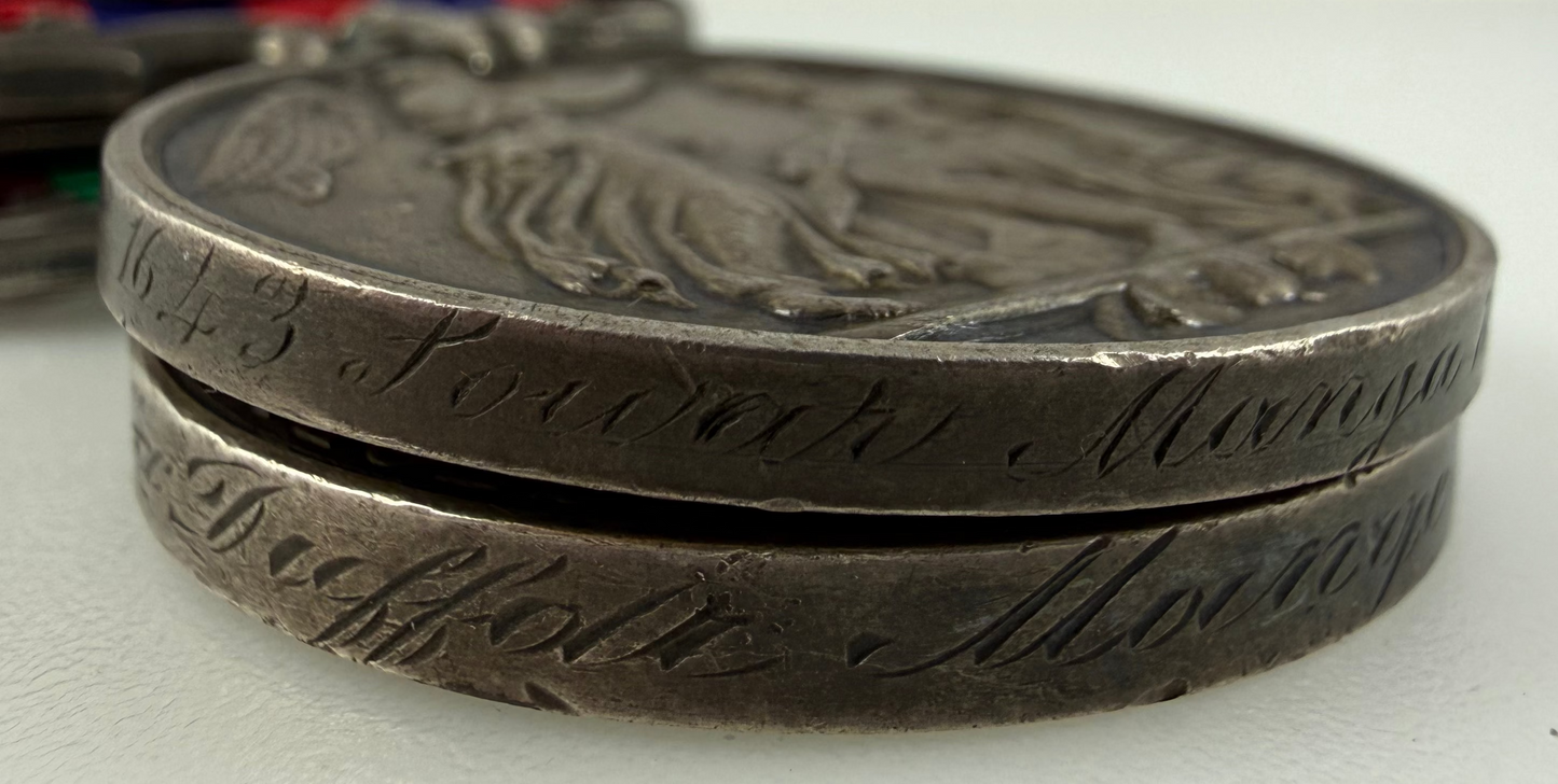 British - Pre-WWI - Medal Pair - Indian General Service Medal 1854, India Medal 1895 - 19th Bengal Lancers (Fane's Horse)