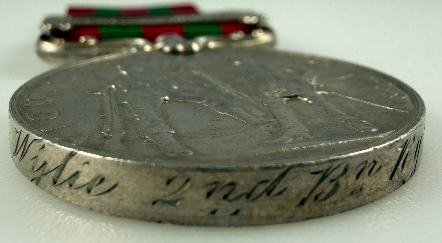 British - Pre-WWI - India Medal 1895 - Royal Inniskilling Fusiliers - Wylie