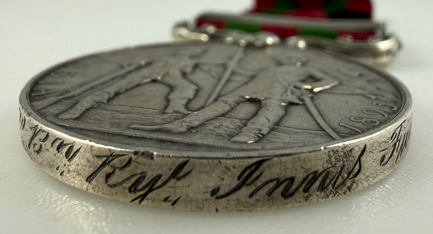 British - Pre-WWI - India Medal 1895 - Royal Inniskilling Fusiliers - Corey - Wounded