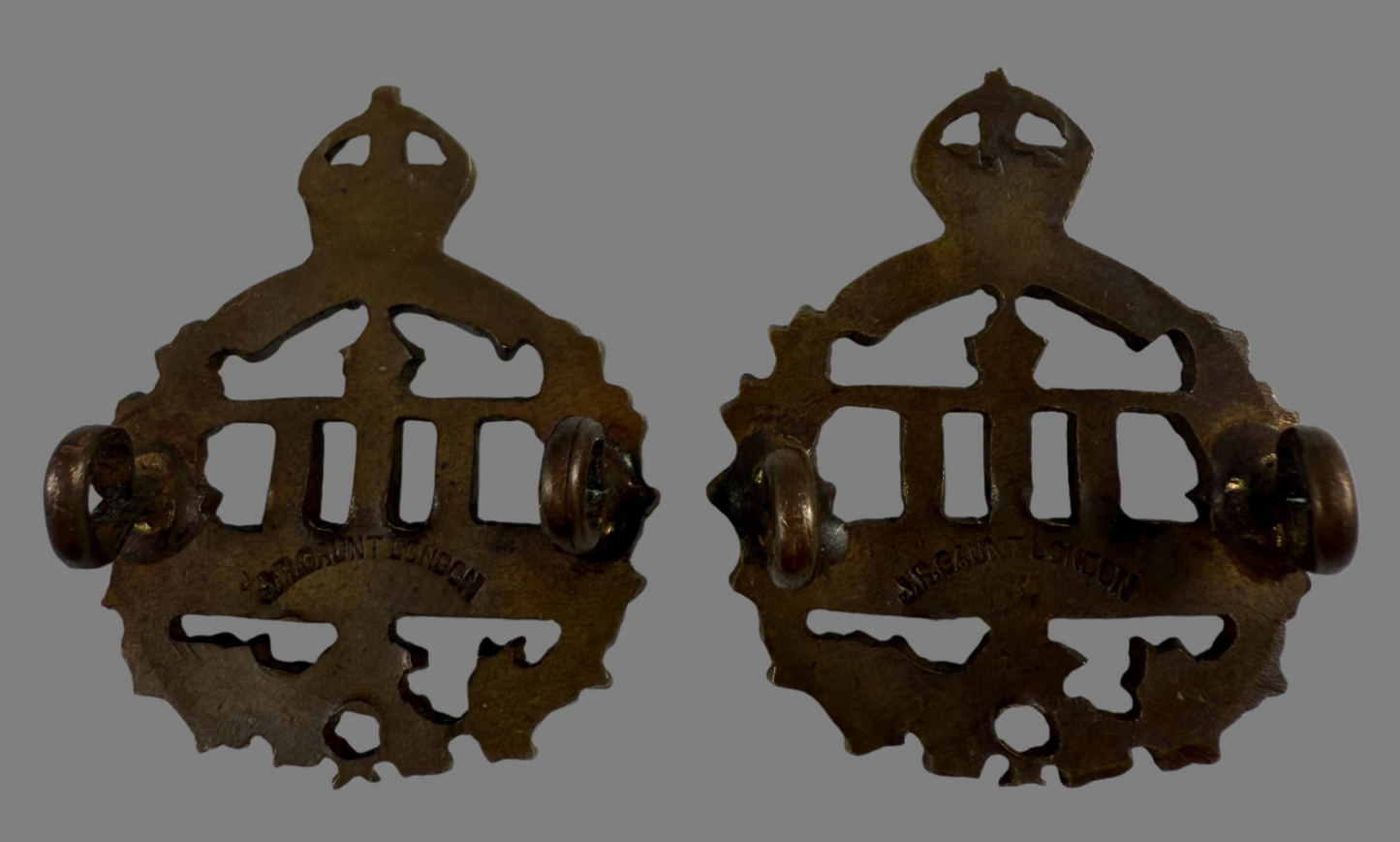 Canadian WWI - 3rd Infantry Battalion (Toronto Regiment) Officer's Collar Badge Pair