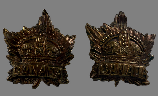 Canadian WWI - Canada General Service Badge Collar Pair