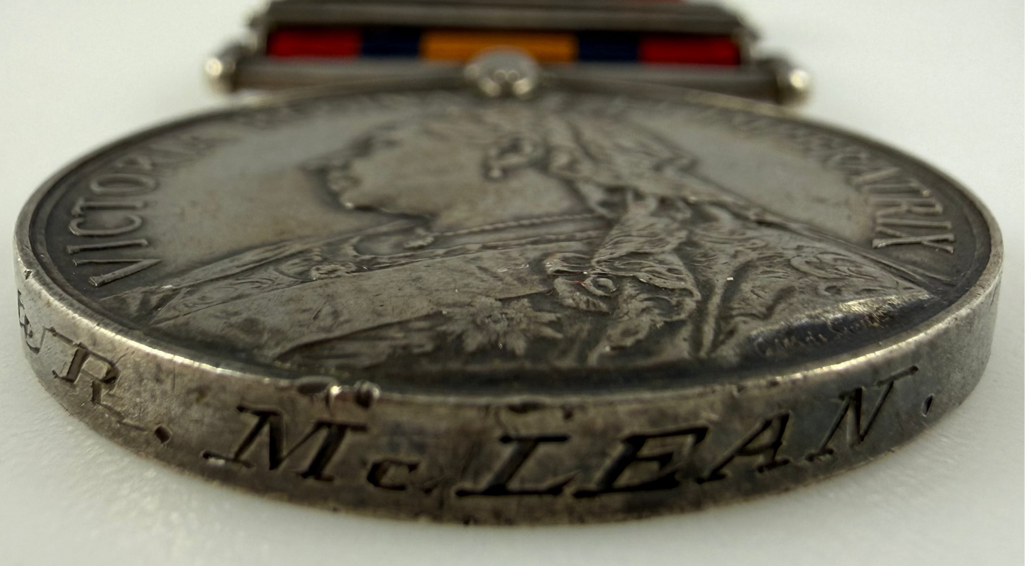 British - Pre-WWI - Queen's South Africa Medal - 6th (Inniskilling) Dragoons - McLean - Zululand 1888