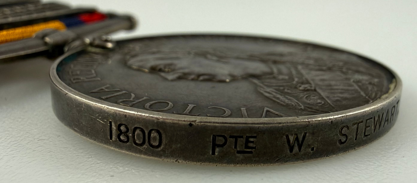 British - Pre-WWI - Queen's South Africa Medal - Cameron Highlanders - Stewart