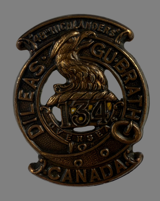 WWI - 134th Canadian Infantry Battalion (48th Highlanders) Collar Badge