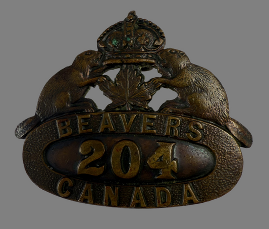 WWI - 204th Canadian Infantry Battalion (Toronto Beavers) Collar Badge