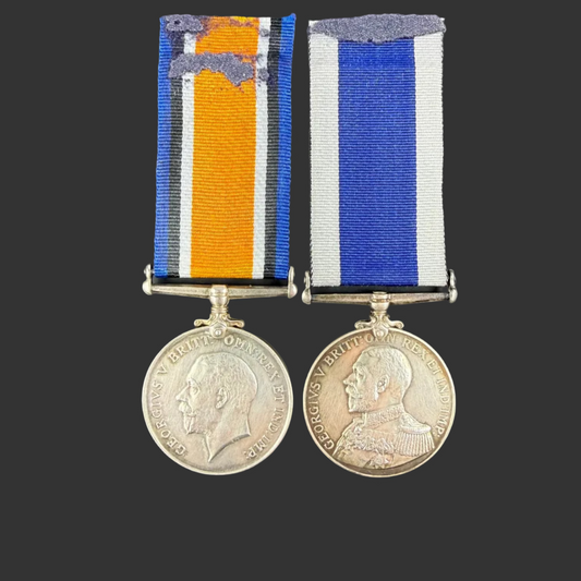 British - WWI - Medal Pair - Royal Marine Light Infantry - HMS Vanguard - Yarnold - Killed in Explosion
