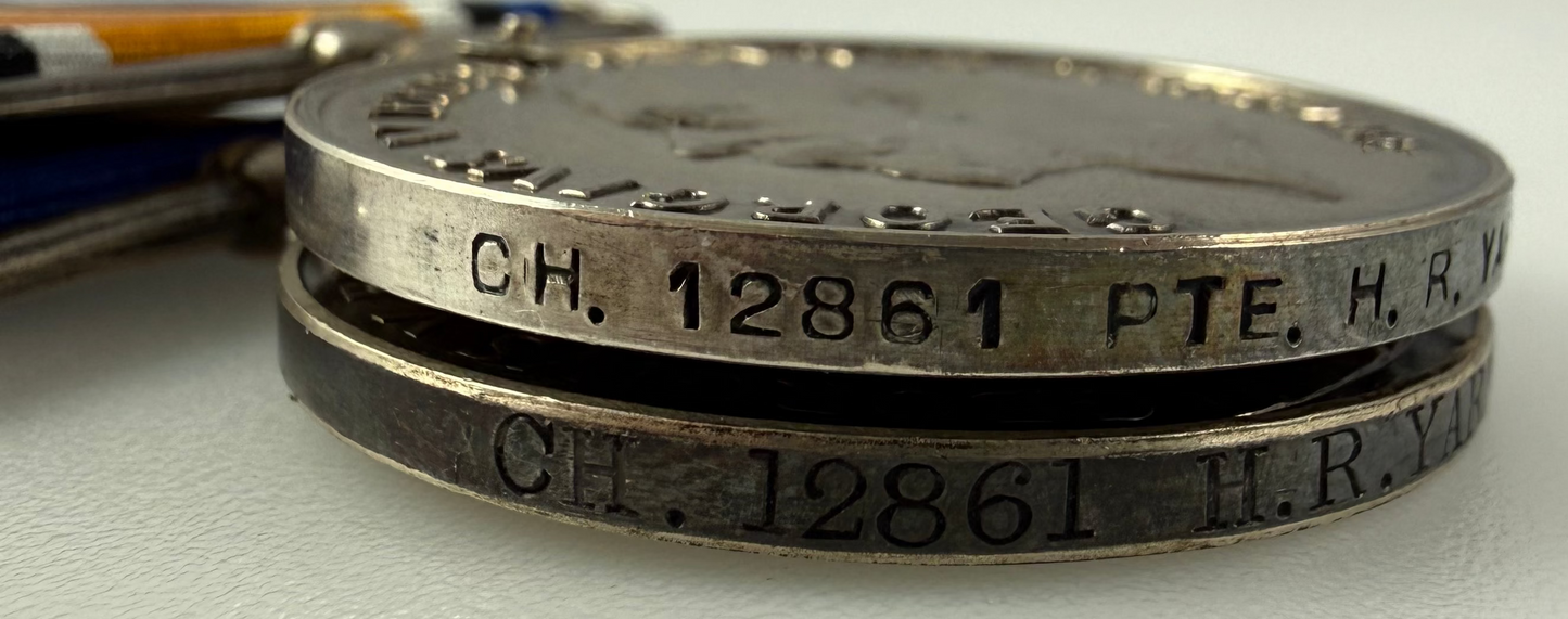 British - WWI - Medal Pair - Royal Marine Light Infantry - HMS Vanguard - Yarnold - Killed in Explosion