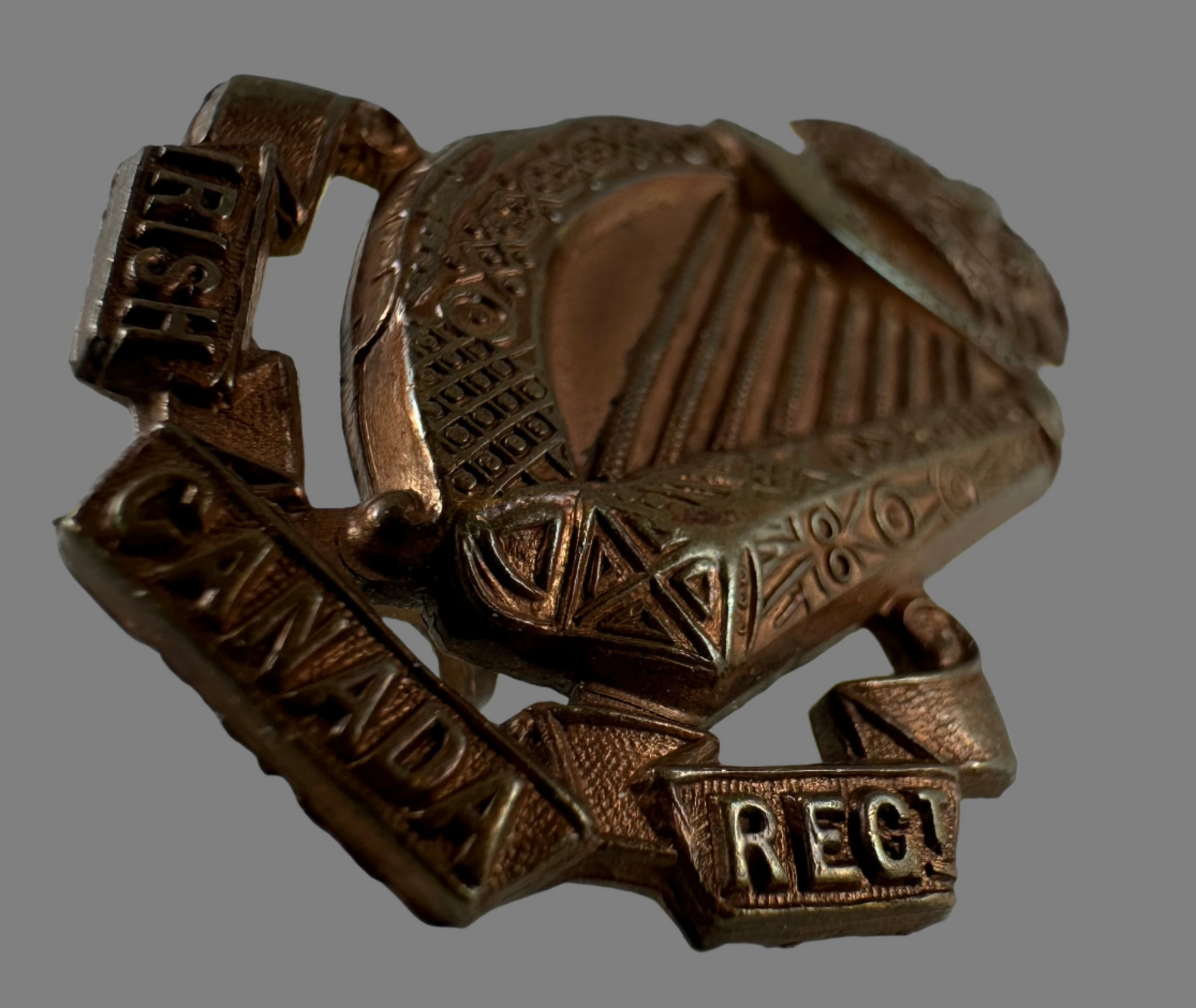 Falanex Cap WWI/WWII - Irish Regiment of Canada pre-1932 Pattern Cap Badge ...