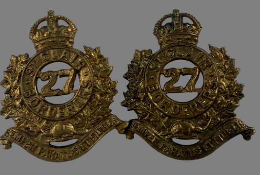 Canadian Pre-WWI - 27th Lambton Regiment (St. Clair Regiment) Collar Badge Pair