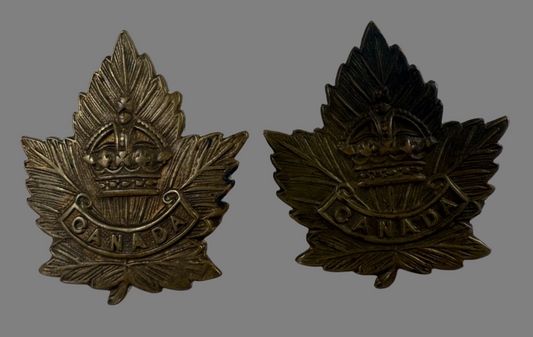 Canadian WWI - Canada General Service Collar Badge Pair