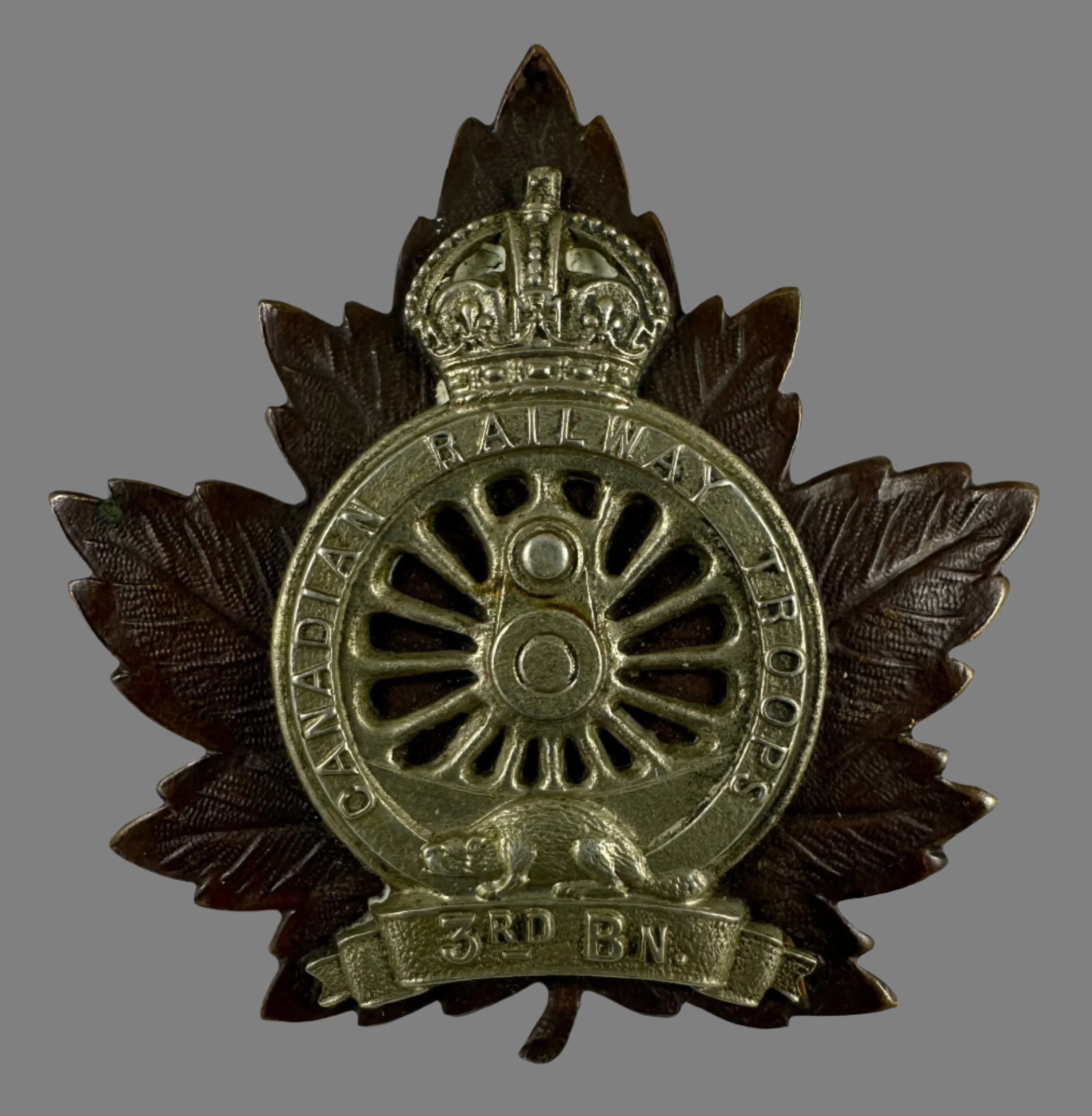 Falanex Cap WWI - 3rd Canadian Railway Troops Cap Badge – Phalanx Militaria
