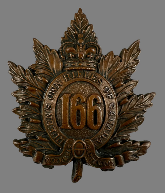 WWI - CEF 66th Candian Infantry Battalion - Queen's Own Rifles of Canada Cap Badge