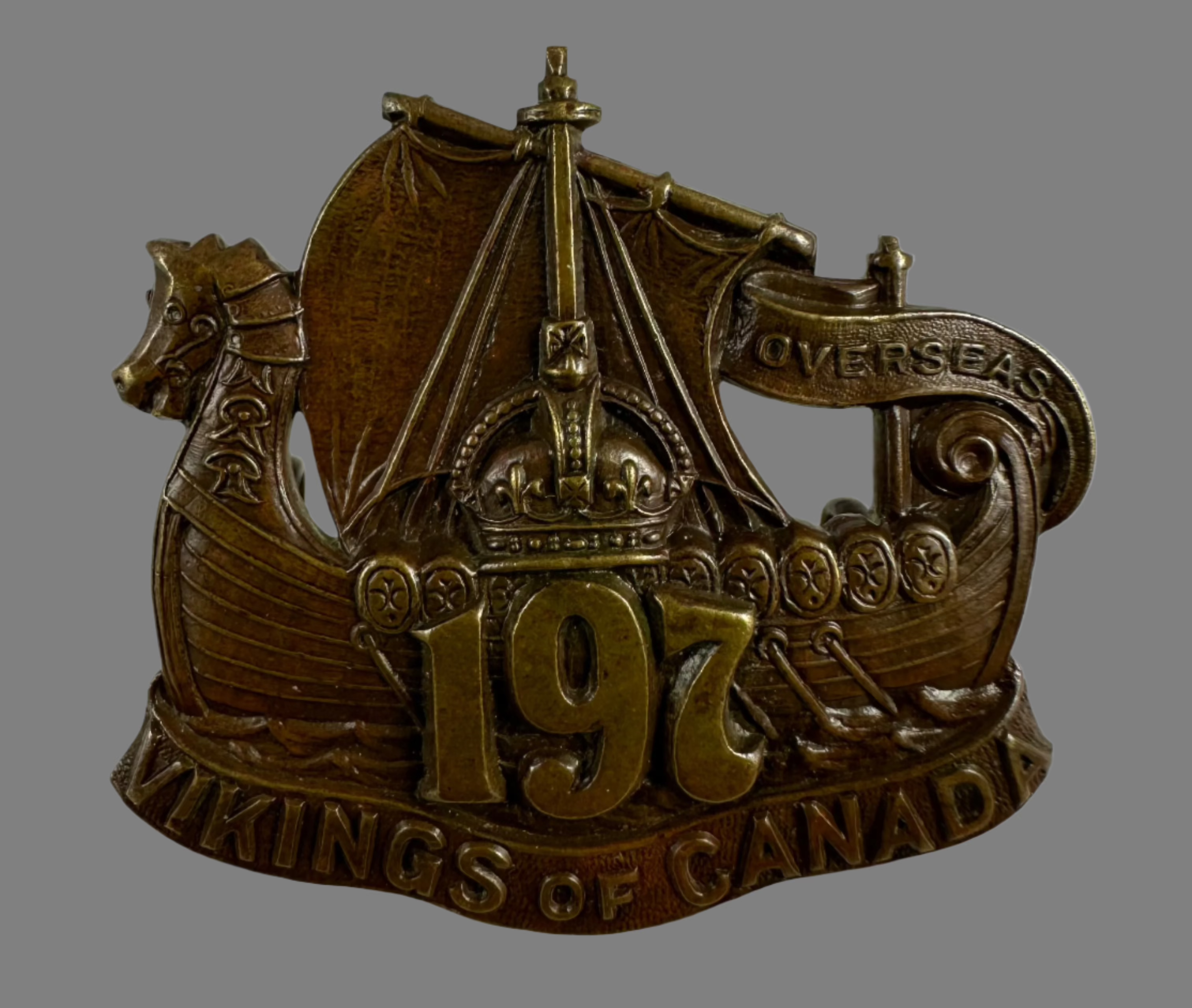 Falanex Cap WWI - 197th Canadian Infantry Battalion (Vikings of Canada) Cap Badge ...