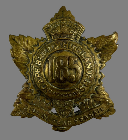 WWI - CEF - 185th Canadian Infantry Battalion (Cape Breton Highlanders) Cap Badge