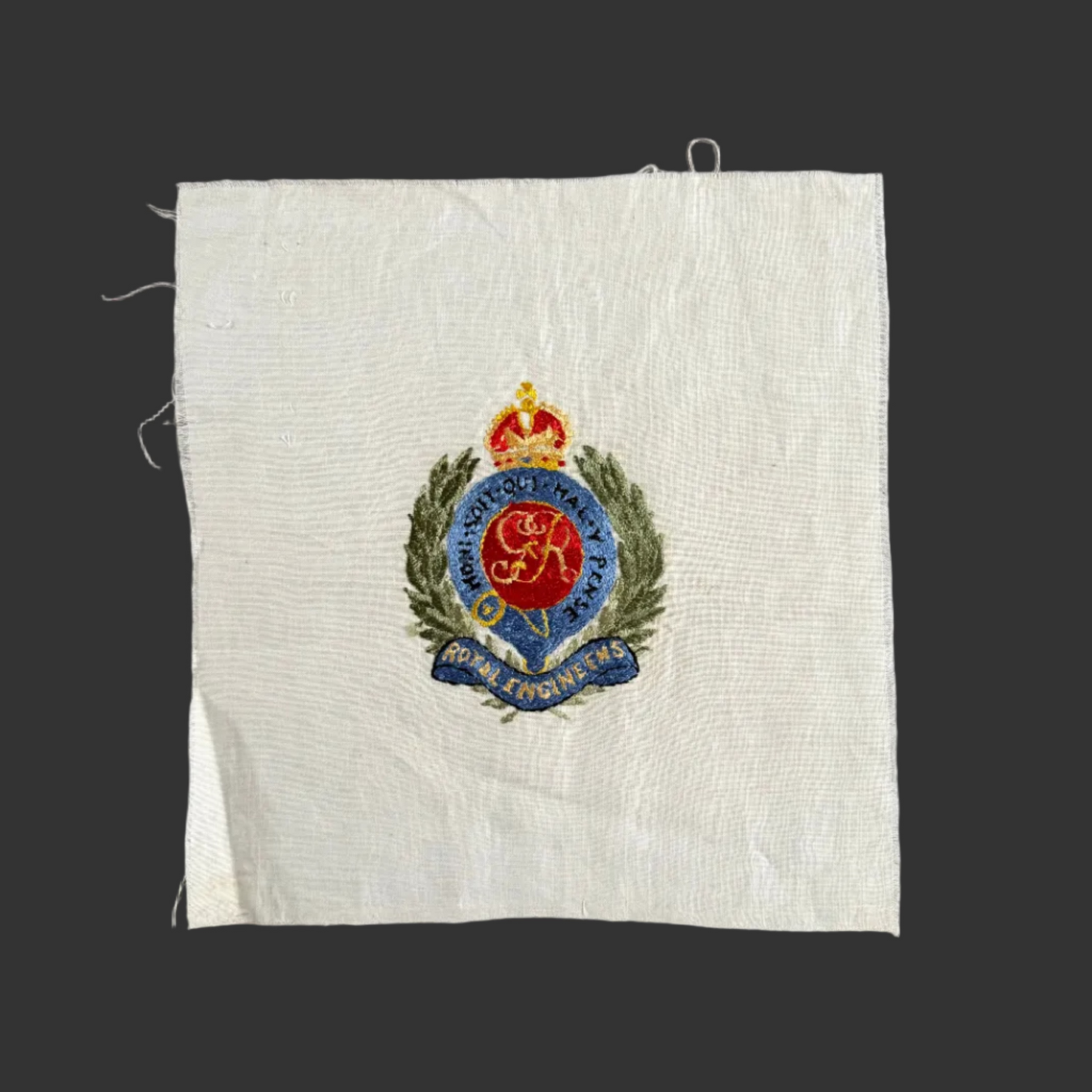 British - WWI - Royal Engineers - Hand Embroidered Badge
